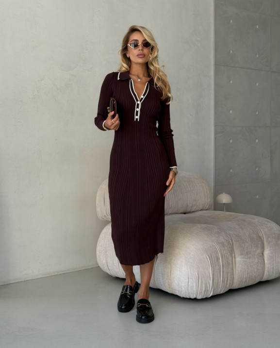 116 Сукня в’язана подовжена з ґудзиками